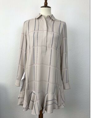 BCBGMaxAzria Dress Peggy Drop Waist Plaid Swing Mini Preppy Contemporary Modern